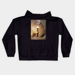 stairwell with vintage lamps Kids Hoodie